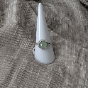 Elegant Silver and Green Gemstone Ring